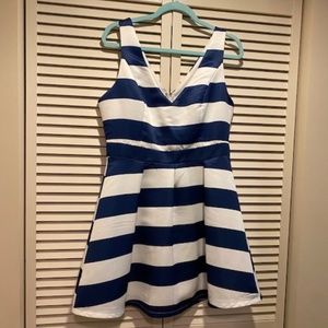 Striped Navy and White Dress
